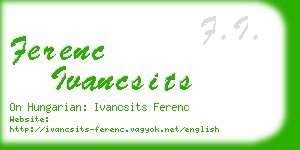 ferenc ivancsits business card